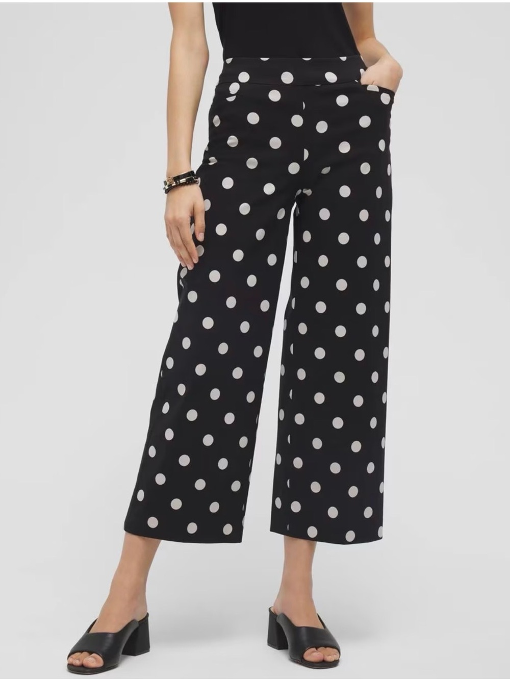 Chico's Brigitte Polka Dot Wide Leg Pants